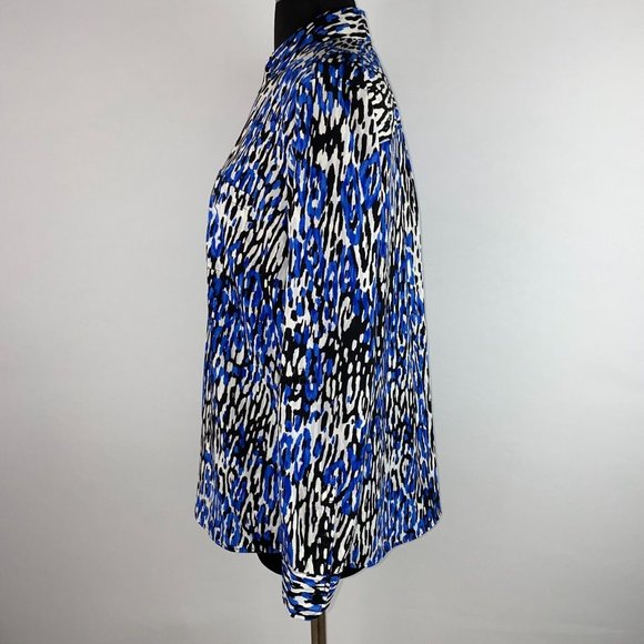 Talbots Nantucket Petites LP Multicolor Patterned Button Down Roll Tab Sleeves - Picture 7 of 12